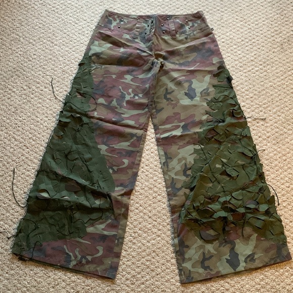 Illig Pants - Illig raver camo pants 12 large extra large camouflage wide breakdancing medium